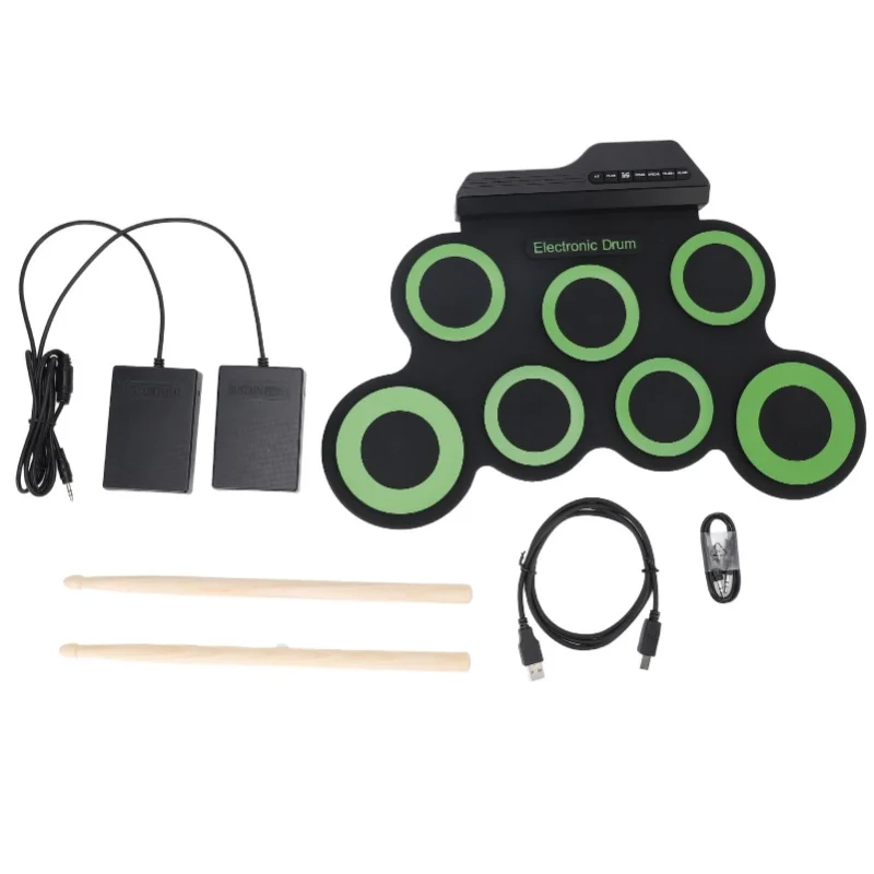 Electronic Drum Pad With 7 Practice Pads Headphone Jack Foldable Silicone Roll Up Drum With Pedal
Electronic Drum Pad With 7 Practice Pads Headphone Jack Foldable Silicone Roll Up Drum With Pedal