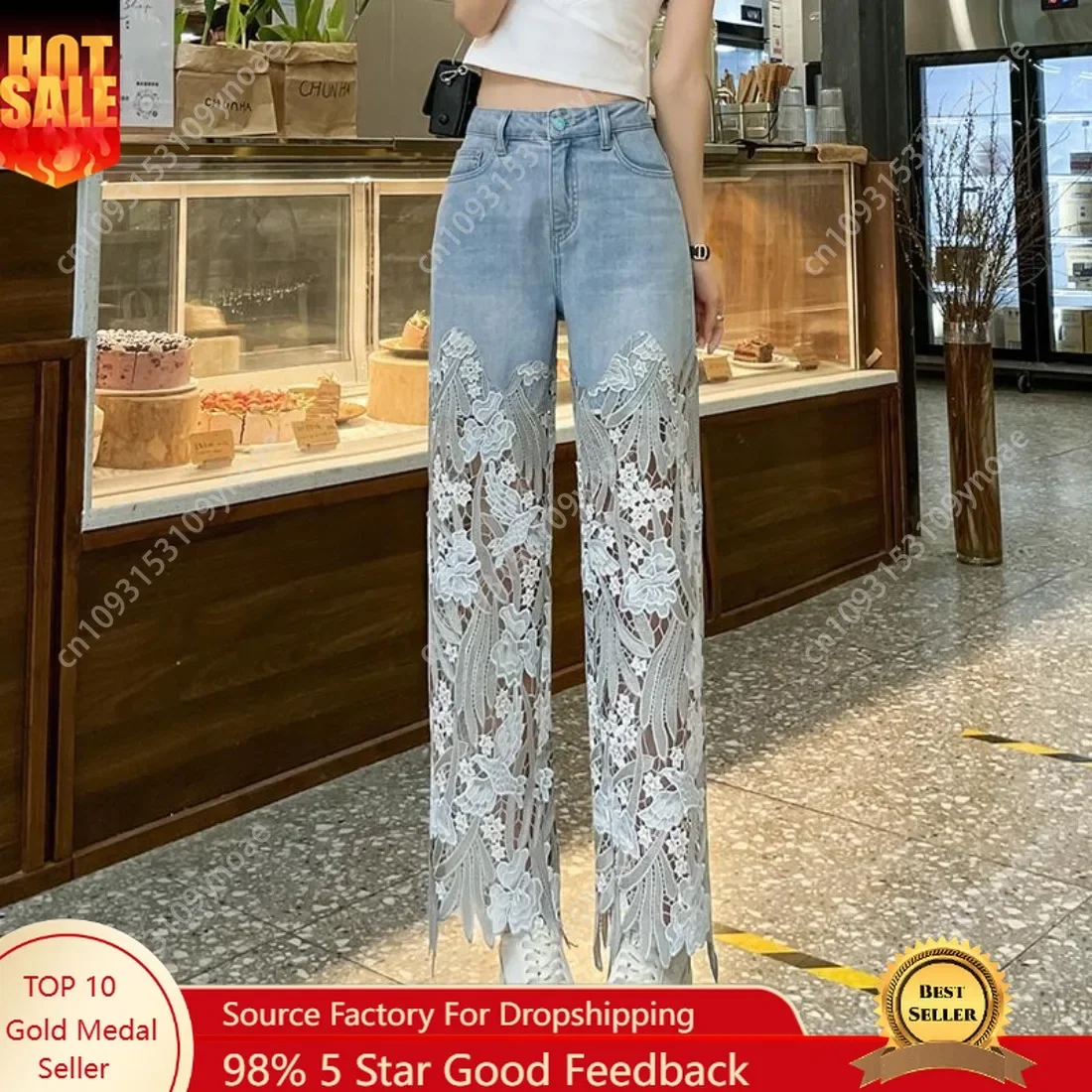 Retro Lace Patchwork Jeans Sexy Women Niche Design Trousers Slim Straight Pants Casual Versatile Comfortable
Retro Lace Patchwork Jeans Sexy Women Niche Design Trousers Slim Straight Pants Casual Versatile Comfortable