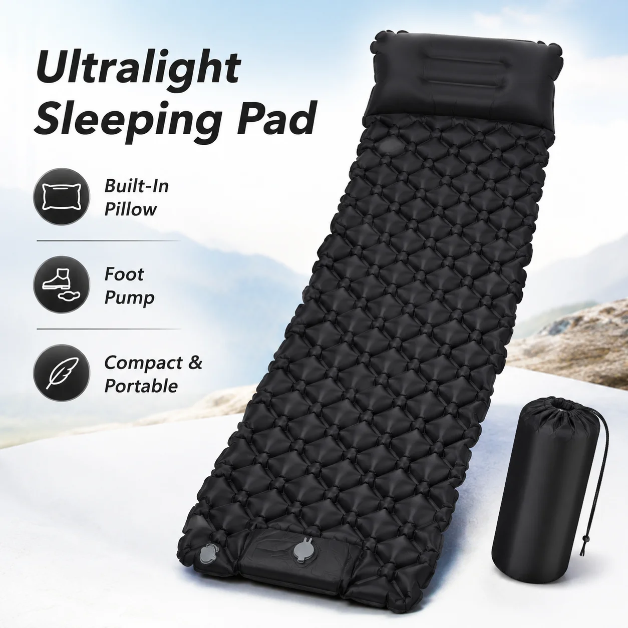 Portable Inflatable Bed Ultralight Folding Sleeping Pad Durable Cushion Camping Travel Outdoor Mattress Ideal Choice For Single
Portable Inflatable Bed Ultralight Folding Sleeping Pad Durable Cushion Camping Travel Outdoor Mattress Ideal Choice For Single