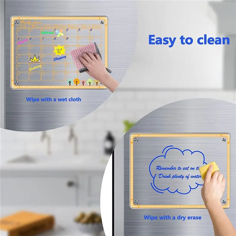 A78I акриловая магнитная доска для сухого стирания, календарь для холодильника, 2 упаковки 15,7x11,8 дюймов, прозрачная доска-планировщик календаря для холодильника
A78I акриловая магнитная доска для сухого стирания, календарь для холодильника, 2 упаковки 15,7x11,8 дюймов, прозрачная доска-планировщик календаря для холодильника