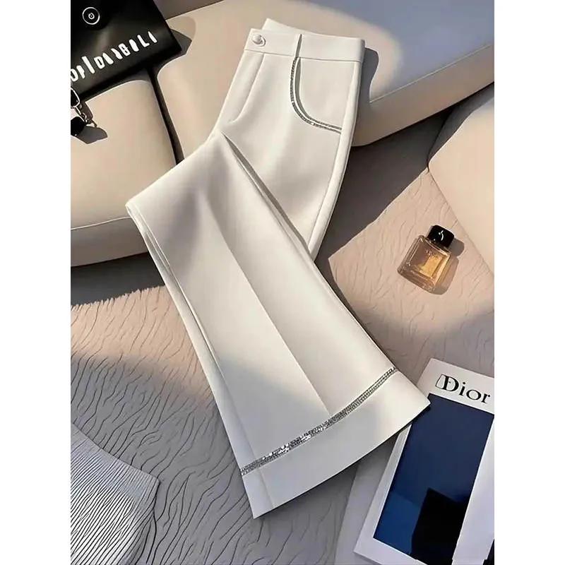 Fashion Joker Temperament Elegant Micro-Pants Spring 2025 New High-grade White Suit high Waist And Comfortable Casual Pants
Fashion Joker Temperament Elegant Micro-Pants Spring 2025 New High-grade White Suit high Waist And Comfortable Casual Pants