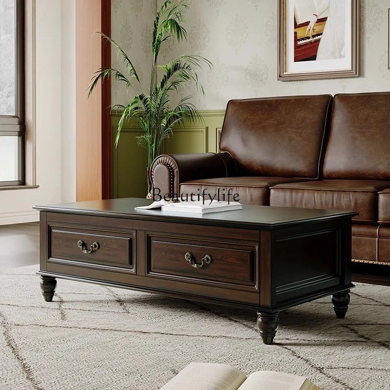 American pure solid wood log coffee table simple antique living room small apartment retro coffee table
American pure solid wood log coffee table simple antique living room small apartment retro coffee table