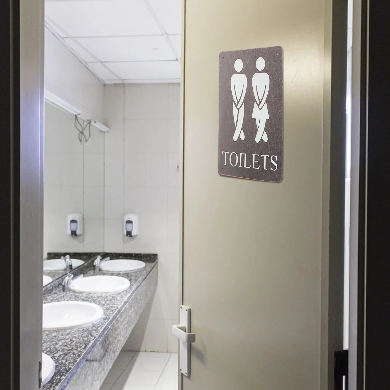 2Pcs Bathroom Tinplate Material Bathroom Sign Toilet Painting Wall Decor Public Toilet Sign Painting Door Marker
2Pcs Bathroom Tinplate Material Bathroom Sign Toilet Painting Wall Decor Public Toilet Sign Painting Door Marker