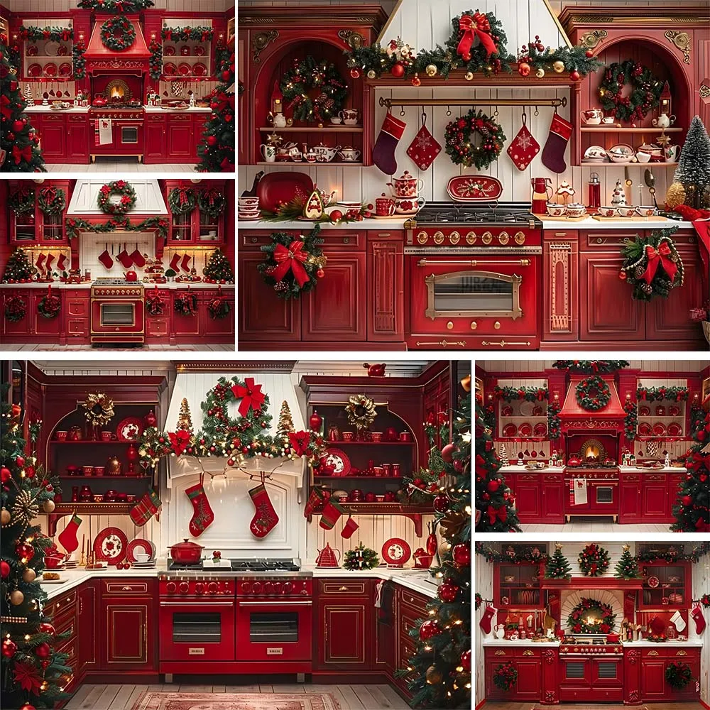 Mocsicka Christmas Kitchen Backdrop for Photography Garland Xmas Tree Red Cabinets Family Portrait Photo Backdrop Shooting Props
Mocsicka Christmas Kitchen Backdrop for Photography Garland Xmas Tree Red Cabinets Family Portrait Photo Backdrop Shooting Props