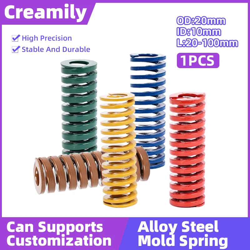 Creamily 1PCS Die Spring High Precision Mold Spring Alloy Steel Spiral Stamping Compression Springs OD=20mm ID=10mm L=20-100mm
Creamily 1PCS Die Spring High Precision Mold Spring Alloy Steel Spiral Stamping Compression Springs OD=20mm ID=10mm L=20-100mm