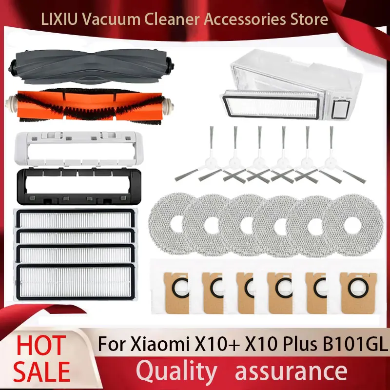 Compatible For Xiaomi Robot Vacuum X10+ / X10 Plus B101GL Spare Parts Accessories Main Side Brush Hepa Filter Dust Bag Mop Cloth
Compatible For Xiaomi Robot Vacuum X10+ / X10 Plus B101GL Spare Parts Accessories Main Side Brush Hepa Filter Dust Bag Mop Cloth