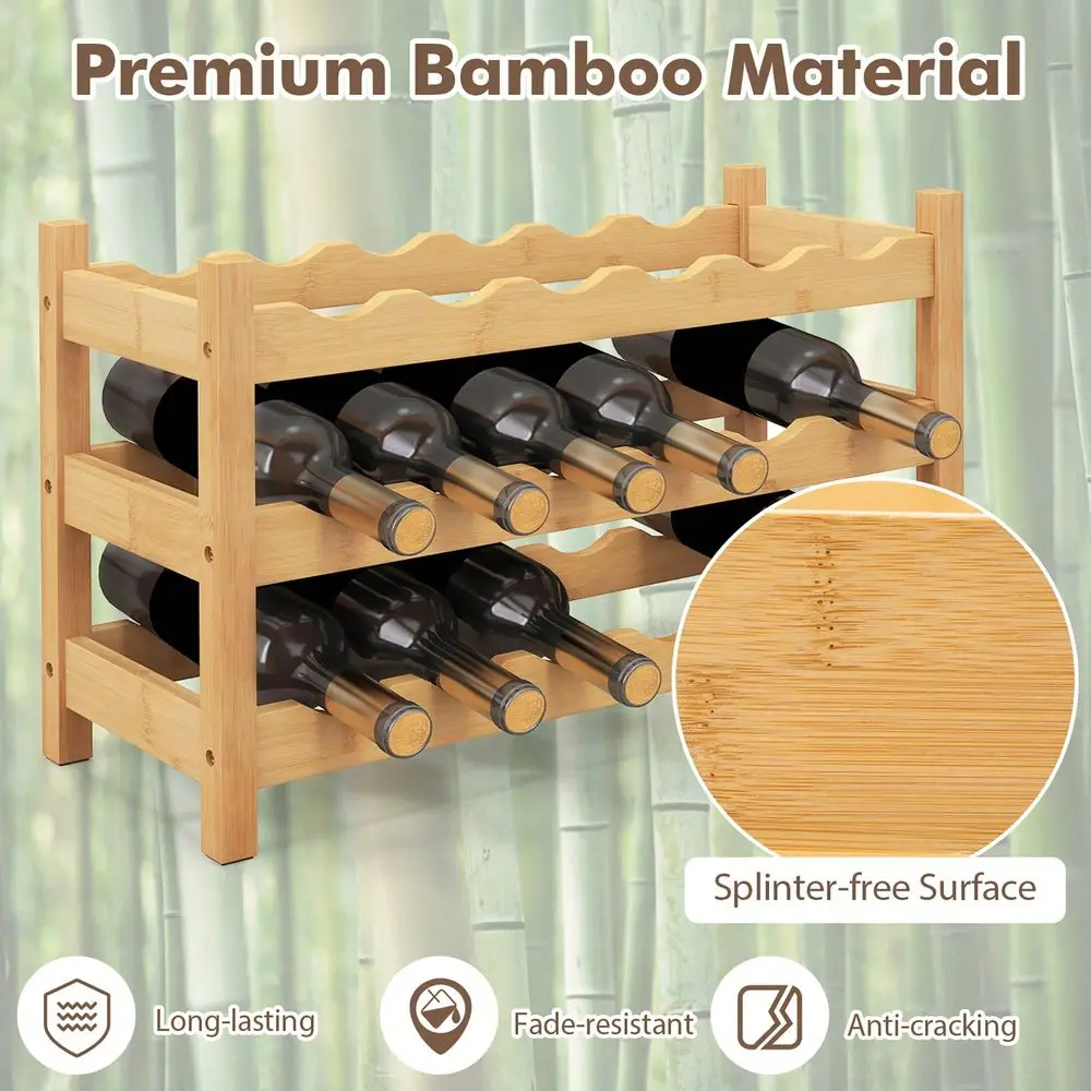 3 Tier 18 Bottle Wine Storage Cabinet Shelf Bamboo Wine Rack For Wine Lovers
3 Tier 18 Bottle Wine Storage Cabinet Shelf Bamboo Wine Rack For Wine Lovers