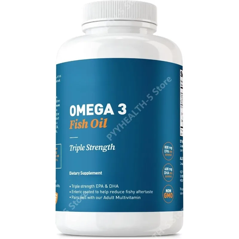 2000mg Omega 3 Fish Oil Triple Strength, 800mg EPA 600mg DHA per 2 Softgels, Enteric Coated, 60 Softgels
2000mg Omega 3 Fish Oil Triple Strength, 800mg EPA 600mg DHA per 2 Softgels, Enteric Coated, 60 Softgels