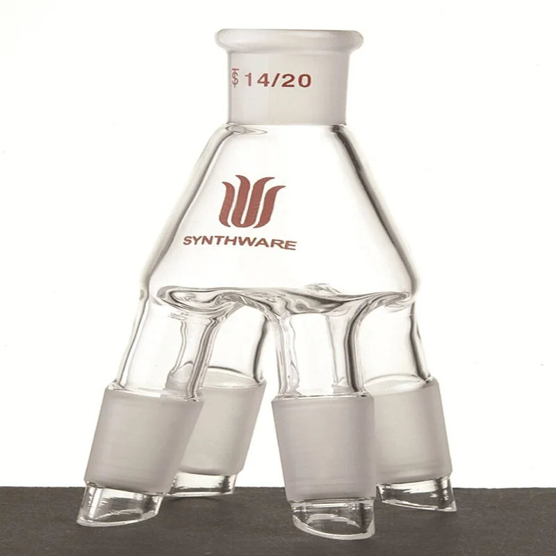 SYNTHWARE Four way distillation receiver tube, Vacuum receiver, Joint 14/20 19/22, Borosilicate glass, D16
SYNTHWARE Four way distillation receiver tube, Vacuum receiver, Joint 14/20 19/22, Borosilicate glass, D16