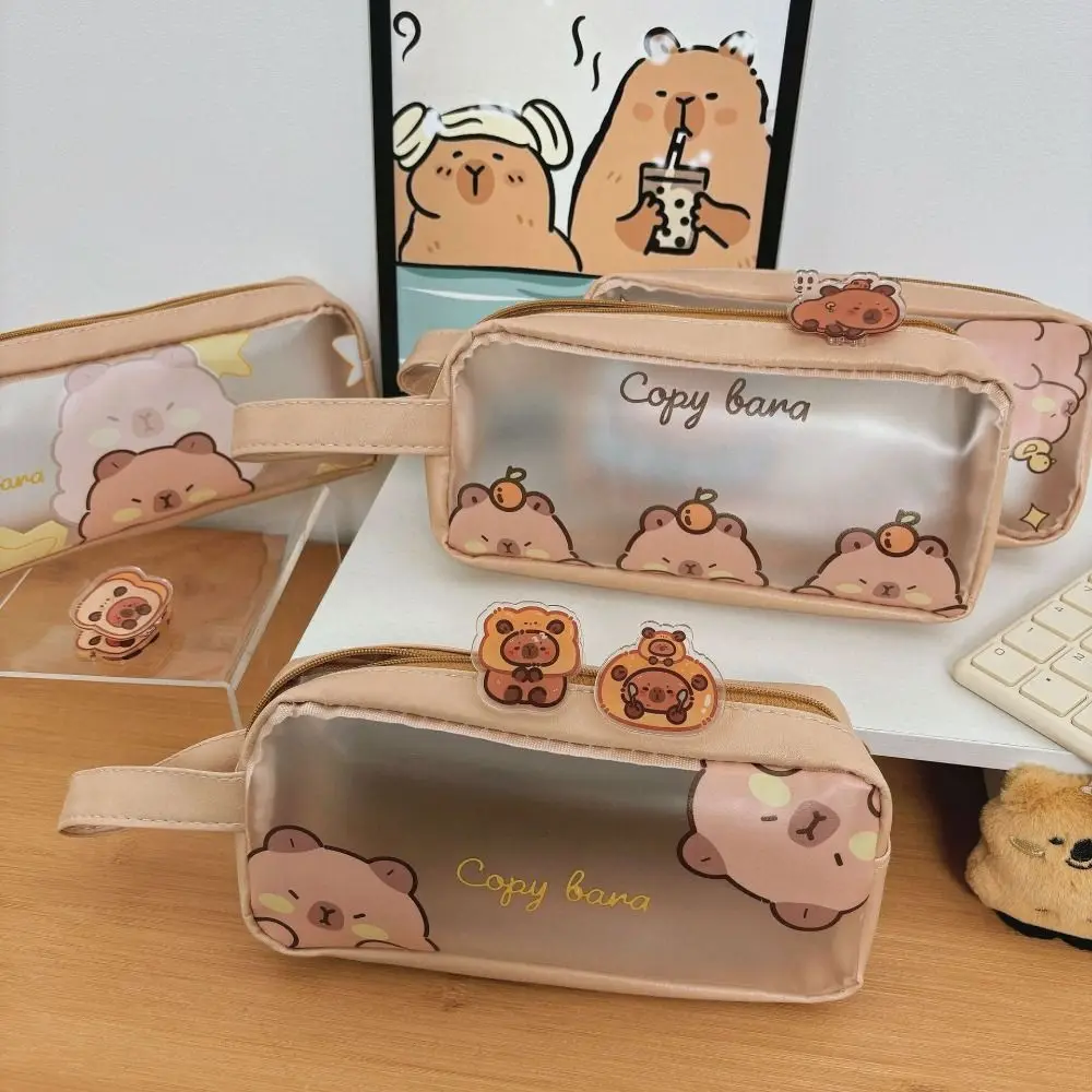 Desktop Organizer Kawaii Capybara Pencil Bag Aesthetic Cute Cartoon Pen Bag PVC Creative Stationery Bag Student
Desktop Organizer Kawaii Capybara Pencil Bag Aesthetic Cute Cartoon Pen Bag PVC Creative Stationery Bag Student