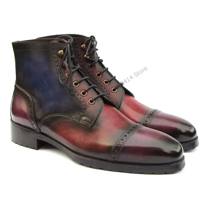 Colorful Print Carving Design Square Toe Strappy Boots Fashion Lace up Men Shoes Luxury Handmade Party Banquet Men Casual Shoes
Colorful Print Carving Design Square Toe Strappy Boots Fashion Lace up Men Shoes Luxury Handmade Party Banquet Men Casual Shoes