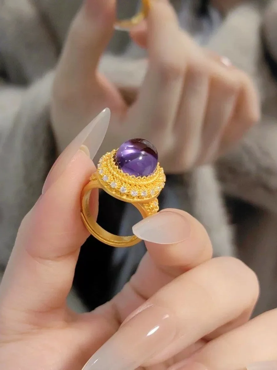 Gold Colored Floral Gemstone Ring Luxury Vintage Court Design Unique Small Audience Ring Elegant And Wedding Ring for L...
Gold Colored Floral Gemstone Ring Luxury Vintage Court Design Unique Small Audience Ring Elegant And Wedding Ring for L...