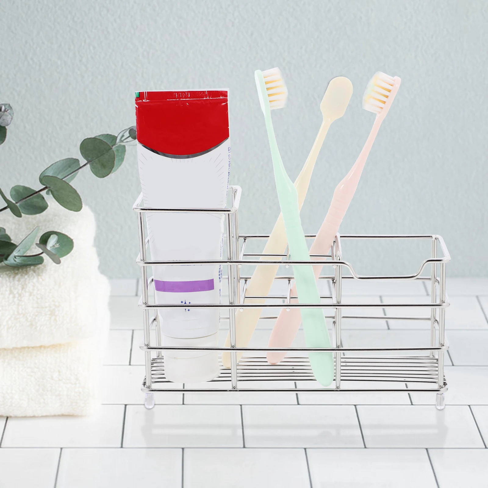 Stainless Steel Toothbrush Holder 6 Tier Toothpaste Rack Bathroom Shelf Electric Toothbrush Stand Metal Display Home Hotel
Stainless Steel Toothbrush Holder 6 Tier Toothpaste Rack Bathroom Shelf Electric Toothbrush Stand Metal Display Home Hotel