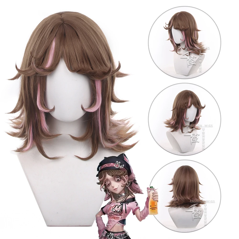 Identity V Barmaid Cosplay Wig TUZIXIUZHEN Demi Bourbon Shoulder-length Brown Wig with Pink Streak Wigs for Halloween Party
Identity V Barmaid Cosplay Wig TUZIXIUZHEN Demi Bourbon Shoulder-length Brown Wig with Pink Streak Wigs for Halloween Party