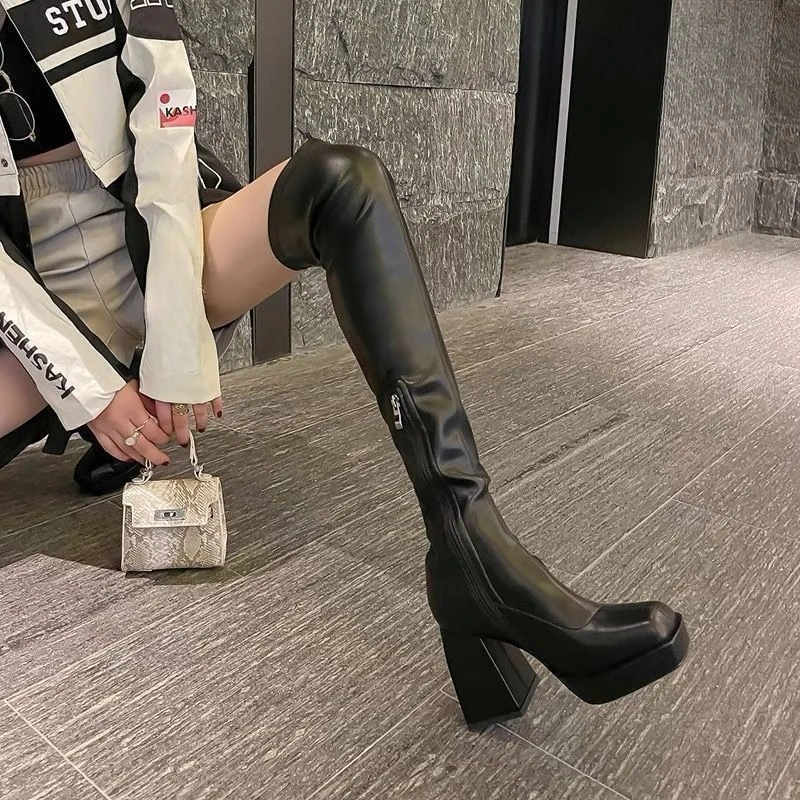 Spring Autumn 2025 Anime Cosplay Square Toe Height Boost Boots 12cm Stretch Zipper Women Over The Knee Thick Sole for Petite
Spring Autumn 2025 Anime Cosplay Square Toe Height Boost Boots 12cm Stretch Zipper Women Over The Knee Thick Sole for Petite