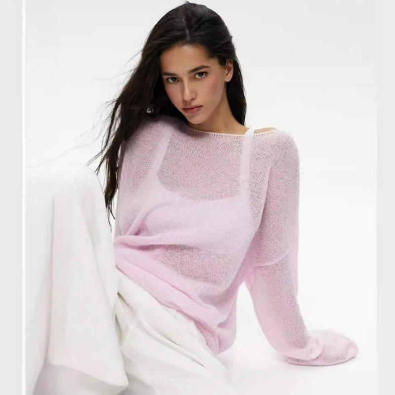 2026 Нежный повседневный свободный вязаный пуловер с длинными рукавами в европейском и американском стиле, модный вязаный свитер для женщин, весна
2026 Нежный повседневный свободный вязаный пуловер с длинными рукавами в европейском и американском стиле, модный вязаный свитер для женщин, весна