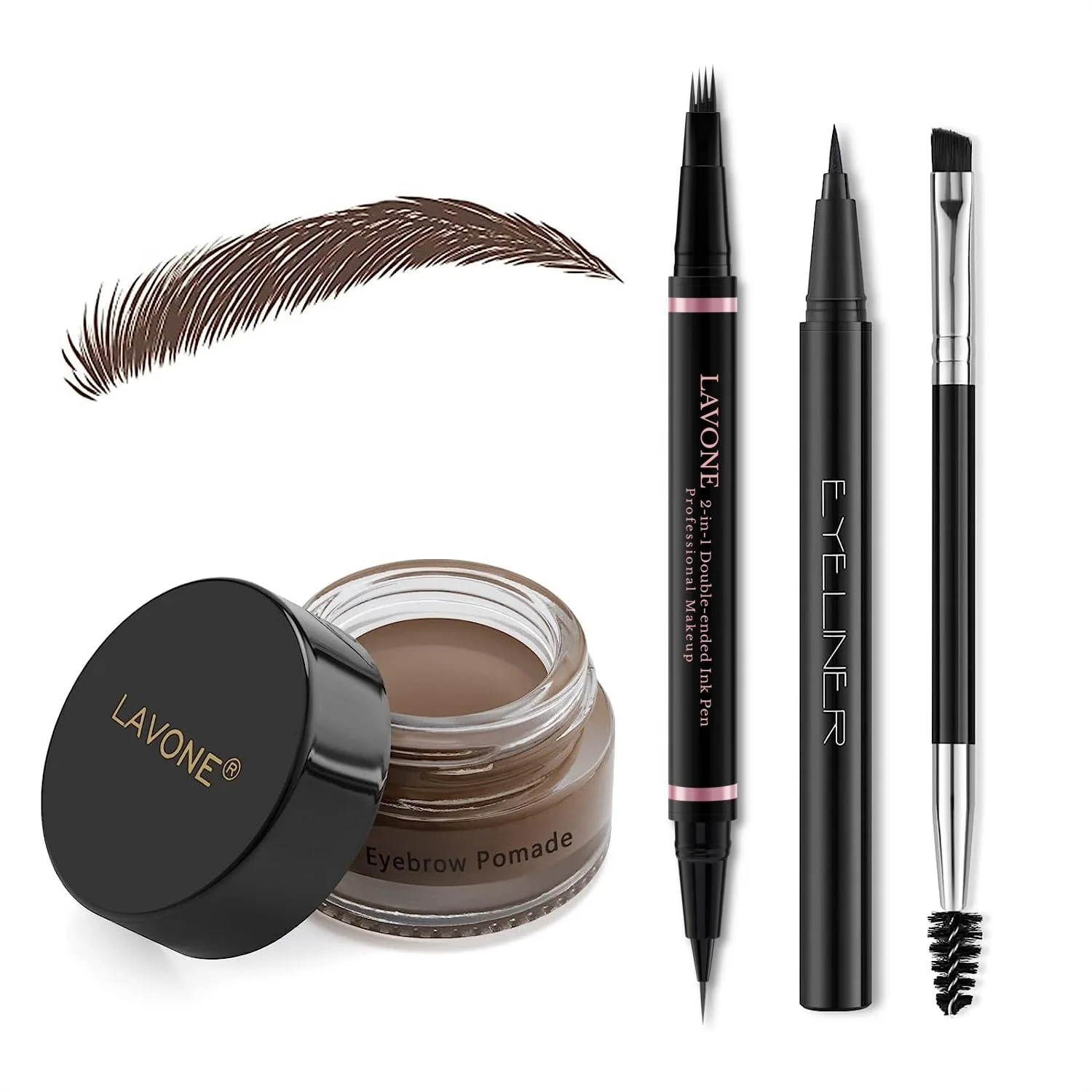 Waterproof Eyebrow Pencil Makeup Kit 2-IN-1 Microblading Pen & Pomade Eyeliner with Brush, Natural Dark Brown
Waterproof Eyebrow Pencil Makeup Kit 2-IN-1 Microblading Pen & Pomade Eyeliner with Brush, Natural Dark Brown