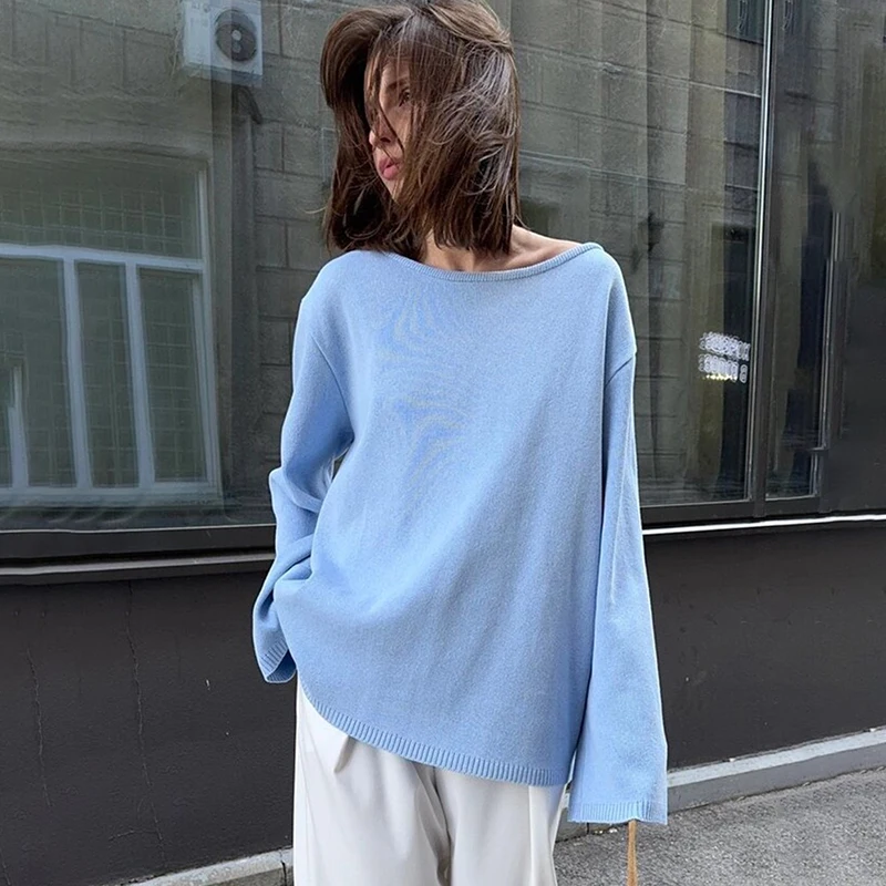 Ticketsx Solid Knitted Sweater Women's O Neck Backless Long Sleeve 2025 Autumn Pullover Sweater Female Casual Loose Knit Sweater
Ticketsx Solid Knitted Sweater Women's O Neck Backless Long Sleeve 2025 Autumn Pullover Sweater Female Casual Loose Knit Sweater
