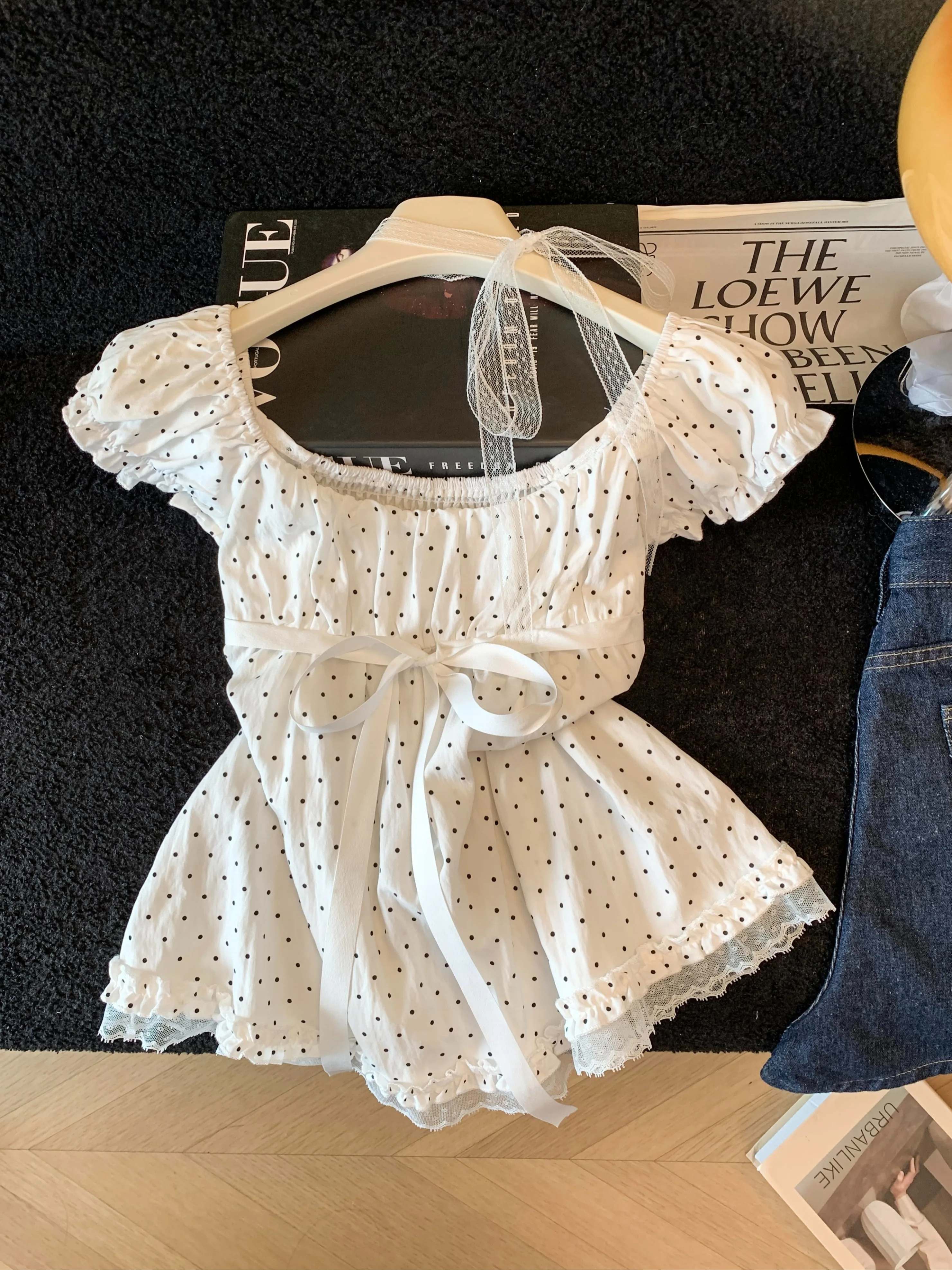 Summer New Style Women's T-shirt Lace Short Sleeve Bow Tie One Shoulder Polka Dot Print Breathable Comfortable Fit for Daily ...
Summer New Style Women's T-shirt Lace Short Sleeve Bow Tie One Shoulder Polka Dot Print Breathable Comfortable Fit for Daily ...