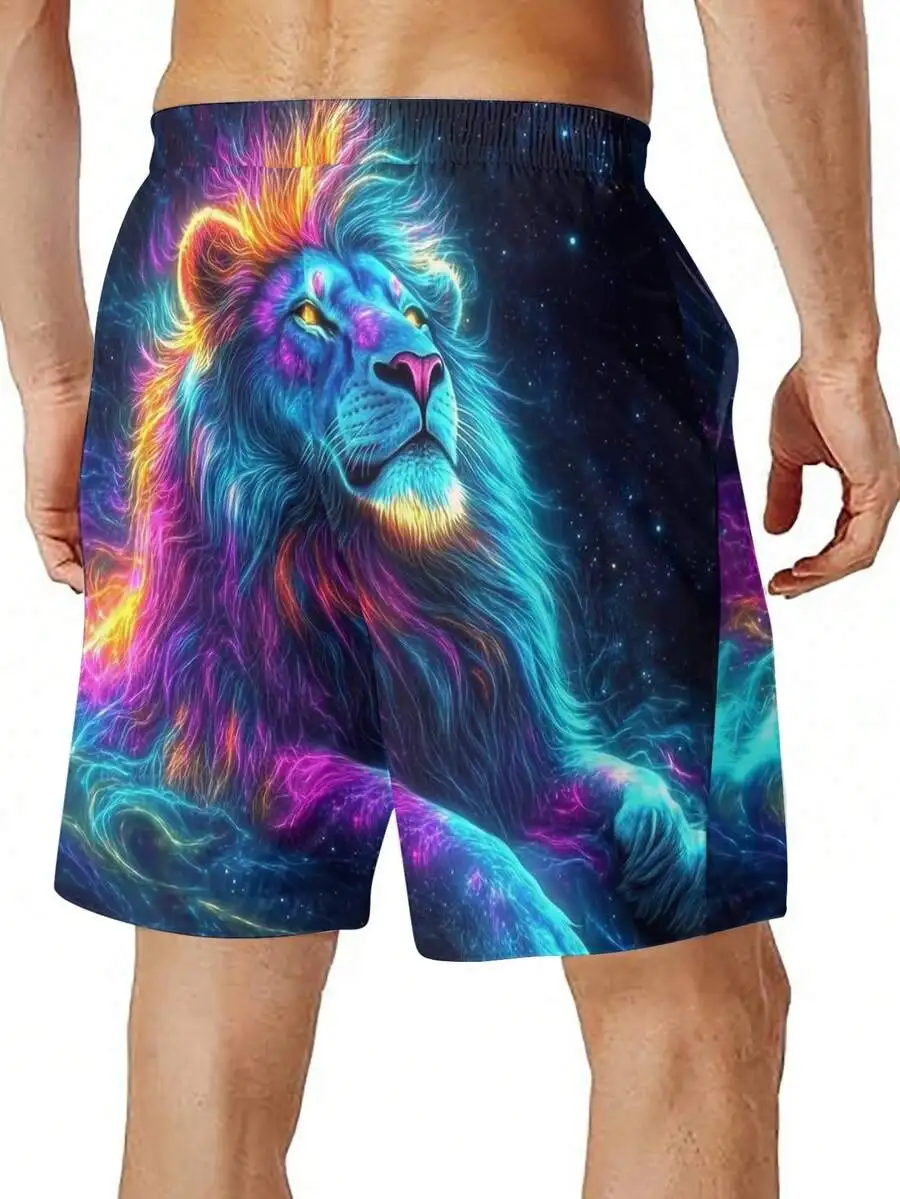 Vibrant Cosmic Lion Graphic Shorts With Elastic Waistband, Side Pockets, And Relaxed Fit For Outdoor Activities
Vibrant Cosmic Lion Graphic Shorts With Elastic Waistband, Side Pockets, And Relaxed Fit For Outdoor Activities