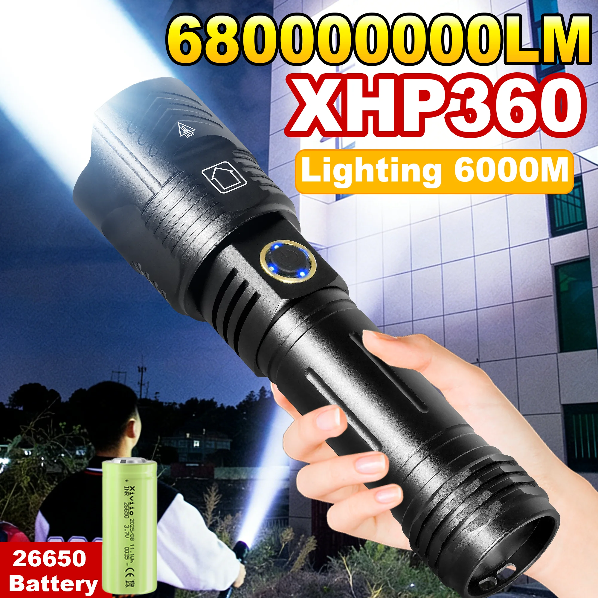 Суперяркие светодиодные фонари XHP360, мощный перезаряжаемый тактический фонарь, портативный фонарь дальнего действия, освещение для рыбалки и безопасности,фонарь аккумуляторный фонарик аккумуляторный мощный
Суперяркие светодиодные фонари XHP360, мощный перезаряжаемый тактический фонарь, портативный фонарь дальнего действия, освещение для рыбалки и безопасности,фонарь аккумуляторный фонарик аккумуляторный мощный