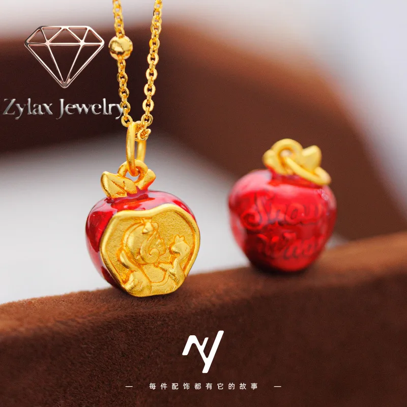Zylax Jewelry Luxury 24K 9999 Pure Gold real gold Super Sweet Snow White Enamel Red Apple Pendant Women's Necklace
Zylax Jewelry Luxury 24K 9999 Pure Gold real gold Super Sweet Snow White Enamel Red Apple Pendant Women's Necklace