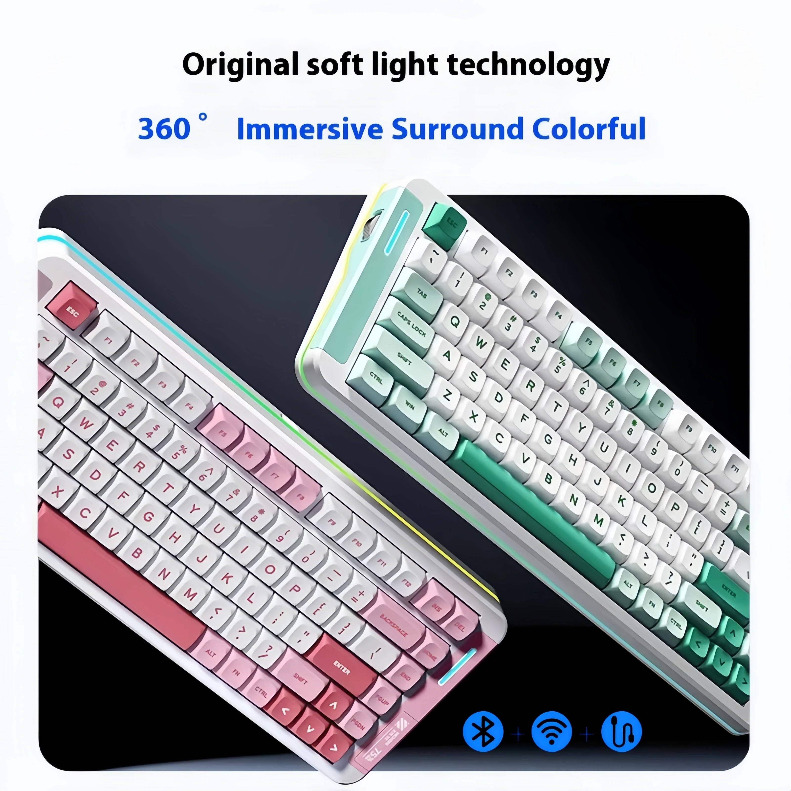 MCHOSE X75 wireless Mechanical Keyboard 83 Keys Wired/2.4G/Bluetooth 8000mAh Battery 280h Endurance Hot Swap PBT RGB for Gaming
MCHOSE X75 wireless Mechanical Keyboard 83 Keys Wired/2.4G/Bluetooth 8000mAh Battery 280h Endurance Hot Swap PBT RGB for Gaming