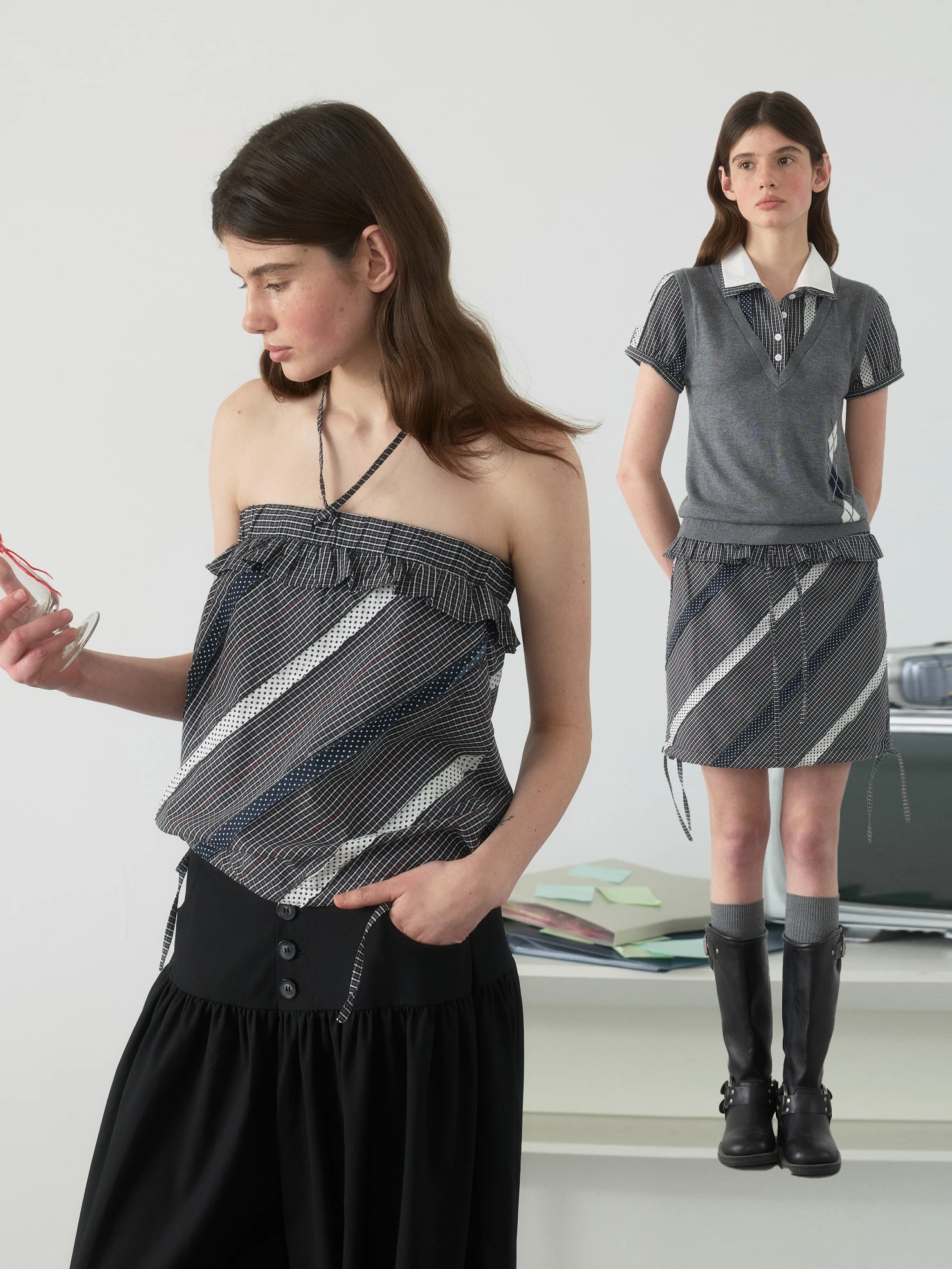 Топ-бандо Yawhat Ne с рюшами и принтом в горошек, двусторонний, с завязками, оригинальный дизайн, смесь хлопка
Топ-бандо Yawhat Ne с рюшами и принтом в горошек, двусторонний, с завязками, оригинальный дизайн, смесь хлопка