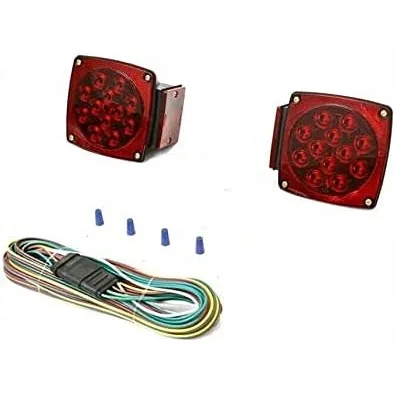 12V Submersible Square LED Trailer Tail Light Kit for Under 80 Inch Truck Boat Utility with 25ft Wiring
12V Submersible Square LED Trailer Tail Light Kit for Under 80 Inch Truck Boat Utility with 25ft Wiring