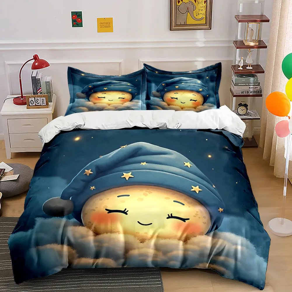 Cute Moon Night Decor Set Multiple sizes kid's and adults' bedroom Exquisite 3PC bedding set, gift
Cute Moon Night Decor Set Multiple sizes kid's and adults' bedroom Exquisite 3PC bedding set, gift