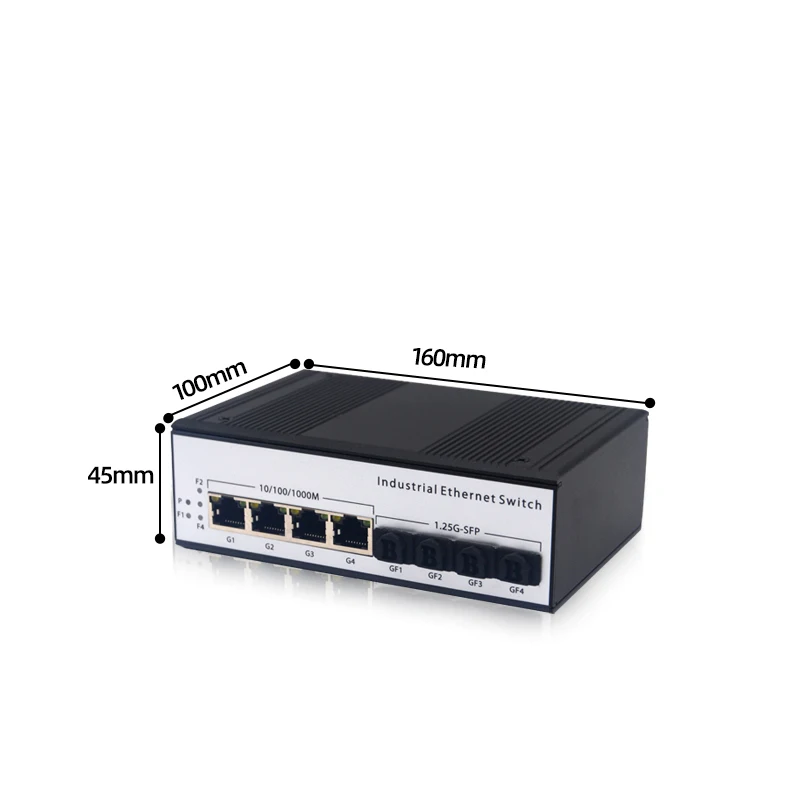 4 SFP 4-Port 1000Mbps PoE Industrial Ethernet Switch DIN-Rail Design IEEE802.af/at SNMP 96W PoE IP40 Fiber Gigabit -40 185°F
4 SFP 4-Port 1000Mbps PoE Industrial Ethernet Switch DIN-Rail Design IEEE802.af/at SNMP 96W PoE IP40 Fiber Gigabit -40 185°F