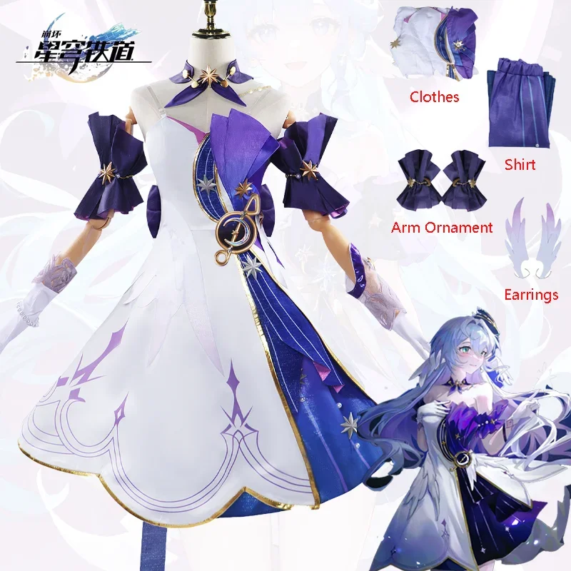 Game Honkai Star Rail Robin Cosplay Costume Earrings Dresses Suit Halloween Women Role Play Carnival Party Outfits Clothes Set
Game Honkai Star Rail Robin Cosplay Costume Earrings Dresses Suit Halloween Women Role Play Carnival Party Outfits Clothes Set