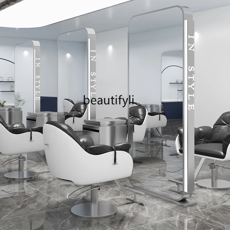 Barber Shop Mirror with Light, Perm and Dye Mirror, Single and Double Sided Floor Standing Haircut Mirror Stand
Barber Shop Mirror with Light, Perm and Dye Mirror, Single and Double Sided Floor Standing Haircut Mirror Stand