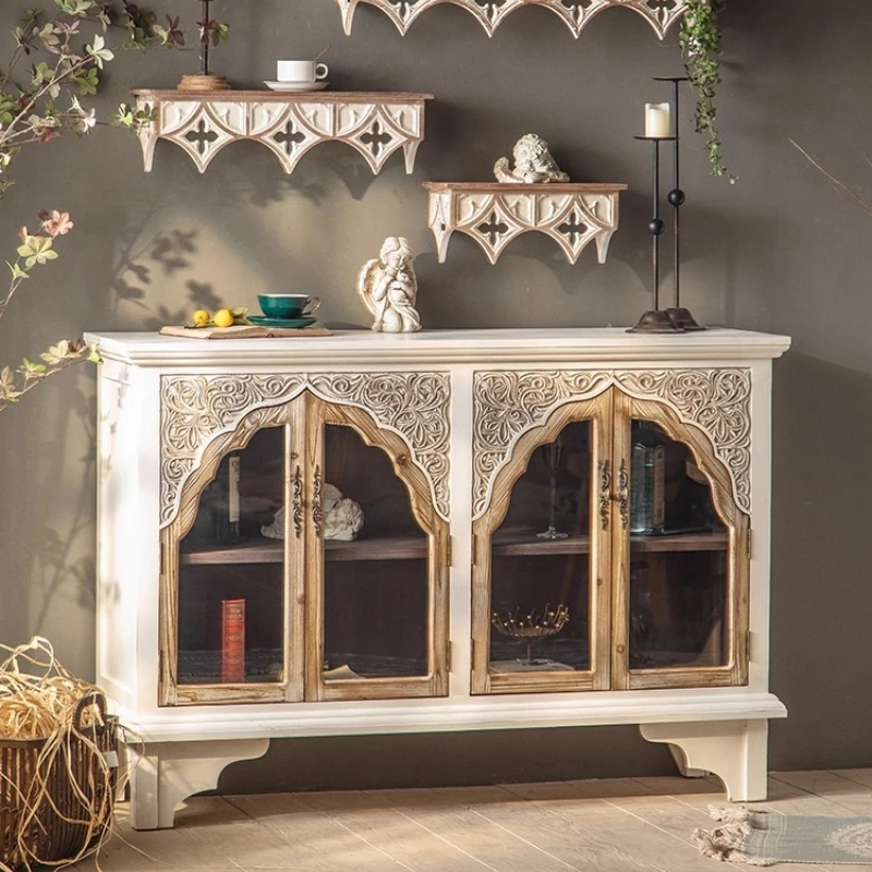 European court style retro dining side cabinet solid wood wine cabinet living room wall locker French entrance
European court style retro dining side cabinet solid wood wine cabinet living room wall locker French entrance