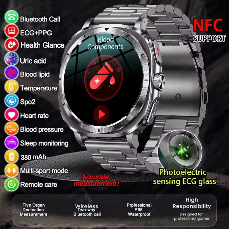 New Expert level Health AI Diagnosis SmartWatch Men ECG+PPG Uric Acid Blood Fat Blood Pressure NFC HD Call Watch For Android iOS
New Expert level Health AI Diagnosis SmartWatch Men ECG+PPG Uric Acid Blood Fat Blood Pressure NFC HD Call Watch For Android iOS