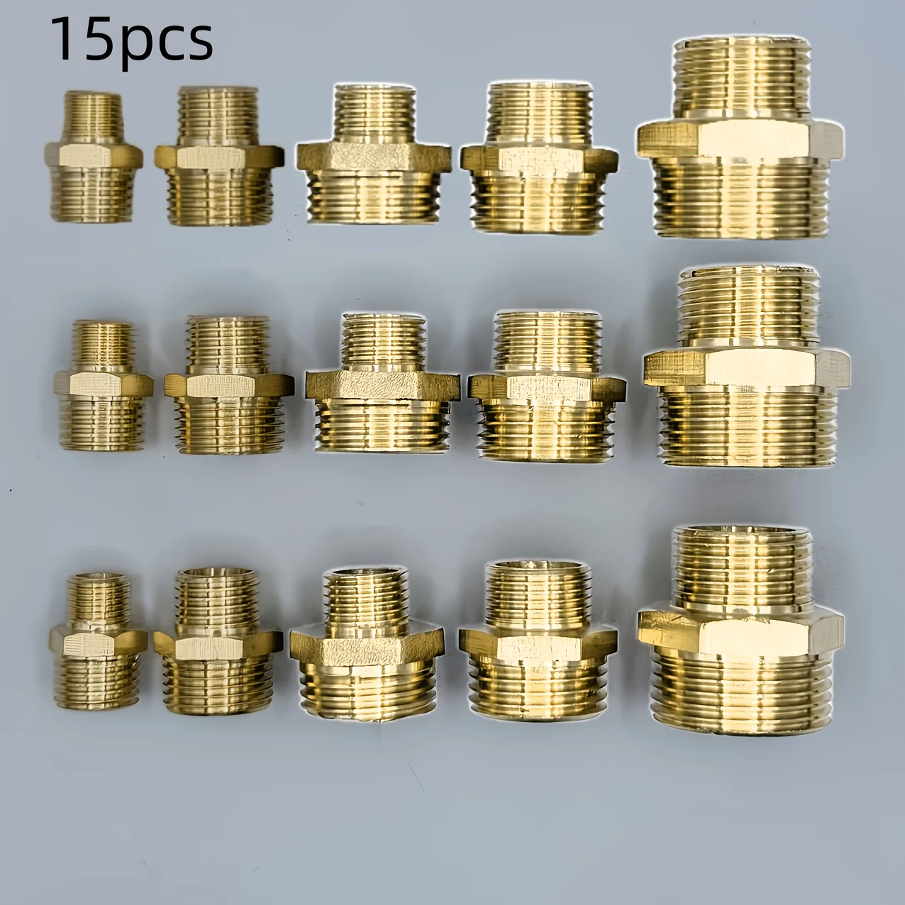 15pcs Double-Ended Threaded Pipe Adapters: Euro/US Conversion, Leak-Proof Durable Metal, Plumbing & Electrical Accessories
15pcs Double-Ended Threaded Pipe Adapters: Euro/US Conversion, Leak-Proof Durable Metal, Plumbing & Electrical Accessories