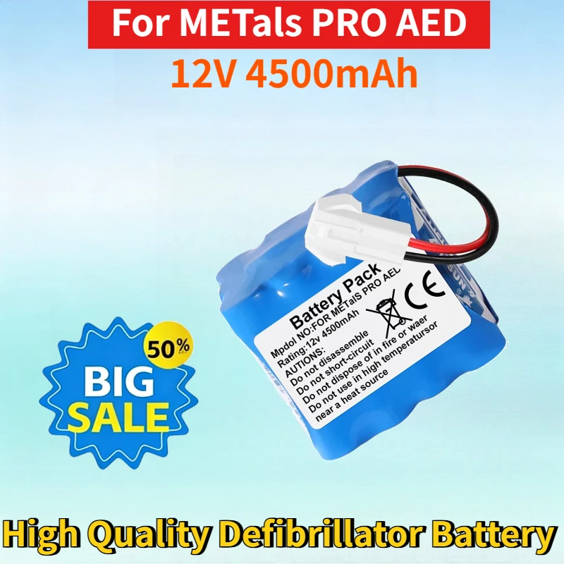 Newest 12V 4500mAh LiMnO2 Non-Rechargeable Battery Pack for METals PRO AED High Quality Defibrillator Replacement Battery Pack
Newest 12V 4500mAh LiMnO2 Non-Rechargeable Battery Pack for METals PRO AED High Quality Defibrillator Replacement Battery Pack
