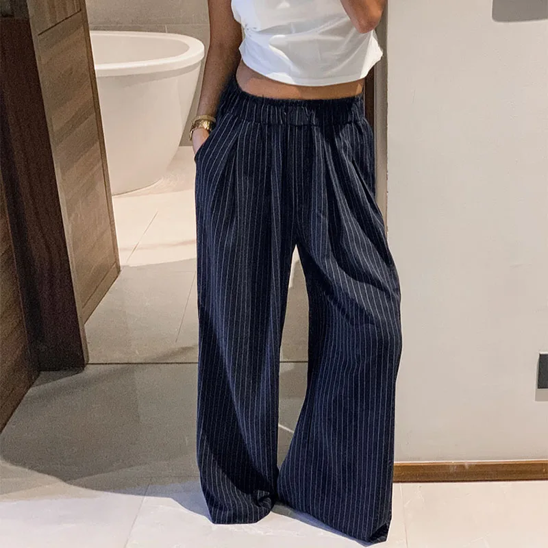 Spring Autumn Elegant Streetwear Female Wide Leg Pants Women Irregular Striped Long Pants High Waist Loose Straight Trousers
Spring Autumn Elegant Streetwear Female Wide Leg Pants Women Irregular Striped Long Pants High Waist Loose Straight Trousers