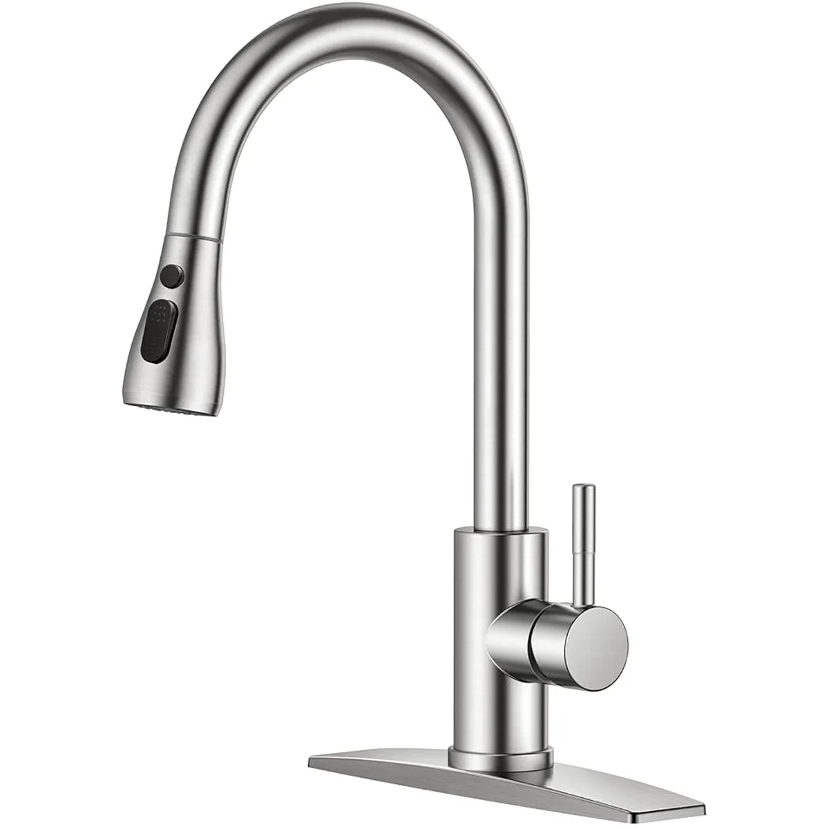Kitchen Sink Faucet Brushed Nickel Single Handle Pull Down Sprayer Swivel Modern Touchless Kitchen Mixer Tap with High Arc
Kitchen Sink Faucet Brushed Nickel Single Handle Pull Down Sprayer Swivel Modern Touchless Kitchen Mixer Tap with High Arc