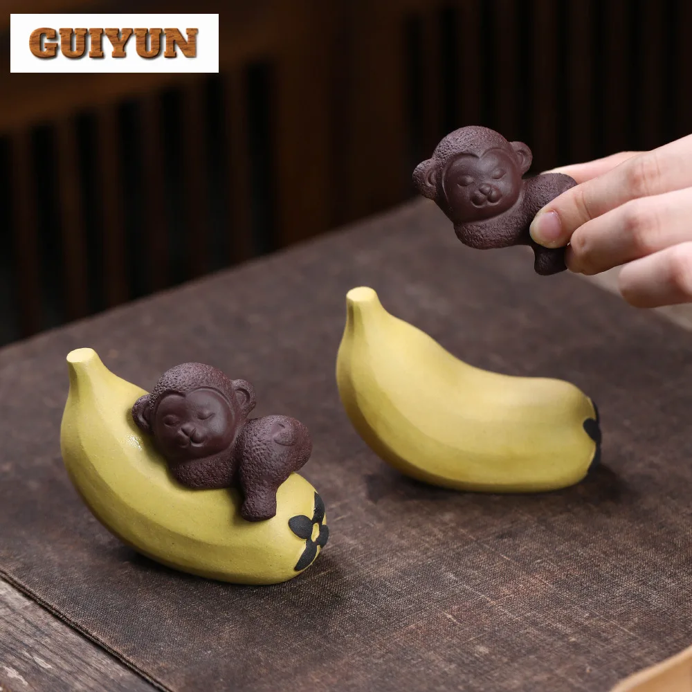 Yixing Purple Clay Banana Monkey Tea Pet Luxury Fish Tank Landscaping Tea Figurine Play Toys Tea Statue Ornaments Collection
Yixing Purple Clay Banana Monkey Tea Pet Luxury Fish Tank Landscaping Tea Figurine Play Toys Tea Statue Ornaments Collection