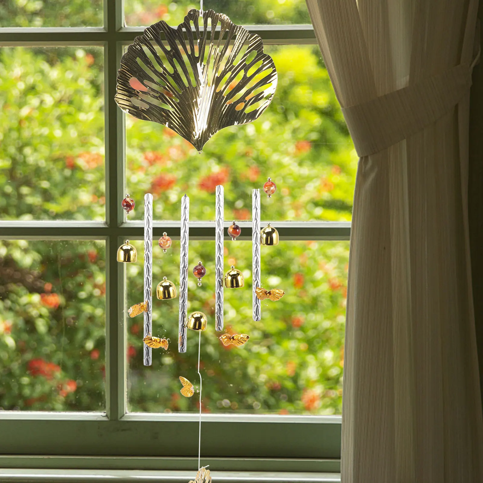 Wind Chime Gold Ginkgo Leaf Decorative Metal Wind Bell Door Hanging Outdoor Garden Balcony Decor Loud Crisp Sound
Wind Chime Gold Ginkgo Leaf Decorative Metal Wind Bell Door Hanging Outdoor Garden Balcony Decor Loud Crisp Sound