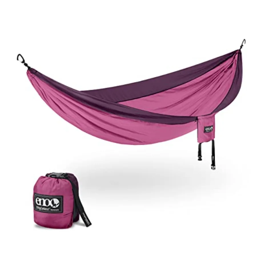 Camping hammock for outdoor use, made of lightweight nylon, available in olive green, features compact packability and high wei
Camping hammock for outdoor use, made of lightweight nylon, available in olive green, features compact packability and high wei