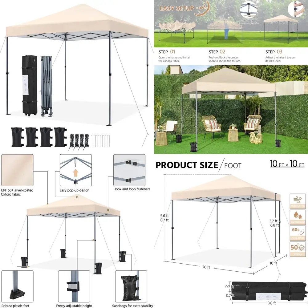 Yaheetech 10x10 1-Person Setup Pop Up Canopy Tent, Instant Portable Commercial Canopy Tent, Outdoor Gazebo with 1-Button Push, W
Yaheetech 10x10 1-Person Setup Pop Up Canopy Tent, Instant Portable Commercial Canopy Tent, Outdoor Gazebo with 1-Button Push, W