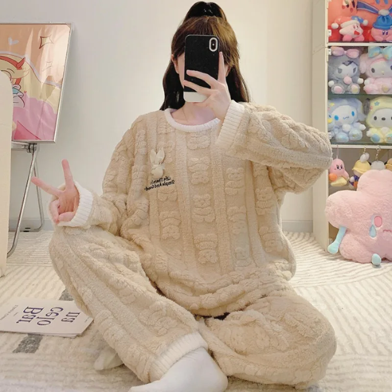 M-5XL плюс размер утепленная теплая одежда для сна женские корейские зимние фланелевые пижамы пуловер рубашка и брюки наряд школьная одежда для дома
M-5XL плюс размер утепленная теплая одежда для сна женские корейские зимние фланелевые пижамы пуловер рубашка и брюки наряд школьная одежда для дома