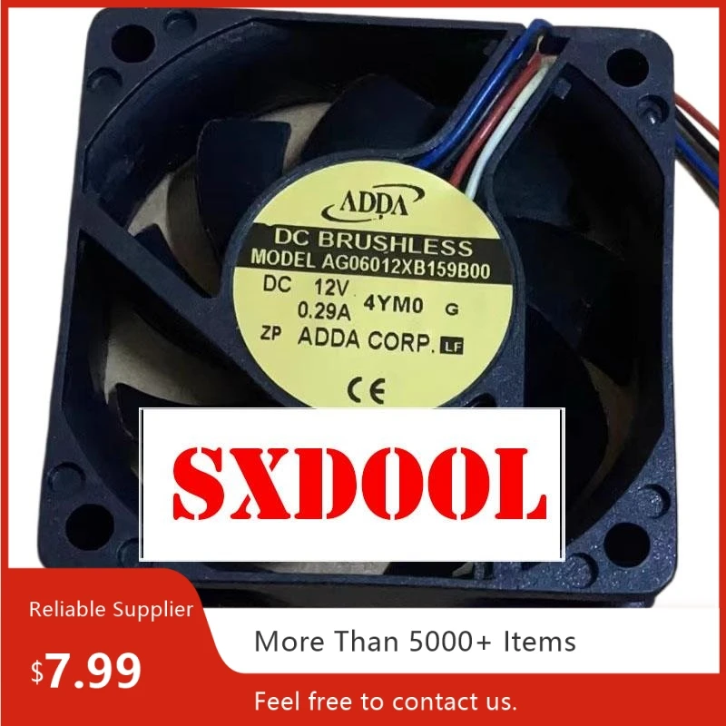 Для ADDA AG06012XB159B00 60x60x15 мм DC 12 В 0,29 А 4-проводной охлаждающий вентилятор с шарикоподшипником
Для ADDA AG06012XB159B00 60x60x15 мм DC 12 В 0,29 А 4-проводной охлаждающий вентилятор с шарикоподшипником