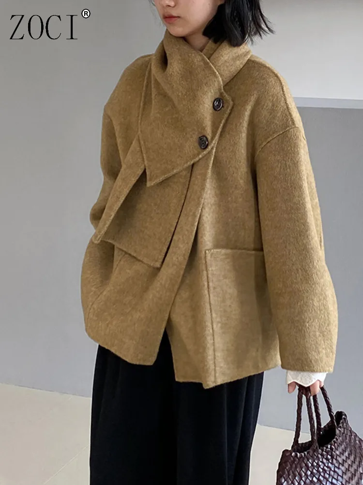 ZOCI Scarf Double-face Woolen Coats For Women Unique Design Solid Color Wool Jackets Female Outerwear 2024 Winter Fashion New
ZOCI Scarf Double-face Woolen Coats For Women Unique Design Solid Color Wool Jackets Female Outerwear 2024 Winter Fashion New