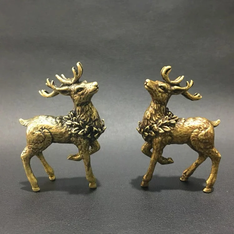 Copper deer, a pair of pure sika deer small ornaments, home furnishing feng shui road fortune craft gifts
Copper deer, a pair of pure sika deer small ornaments, home furnishing feng shui road fortune craft gifts