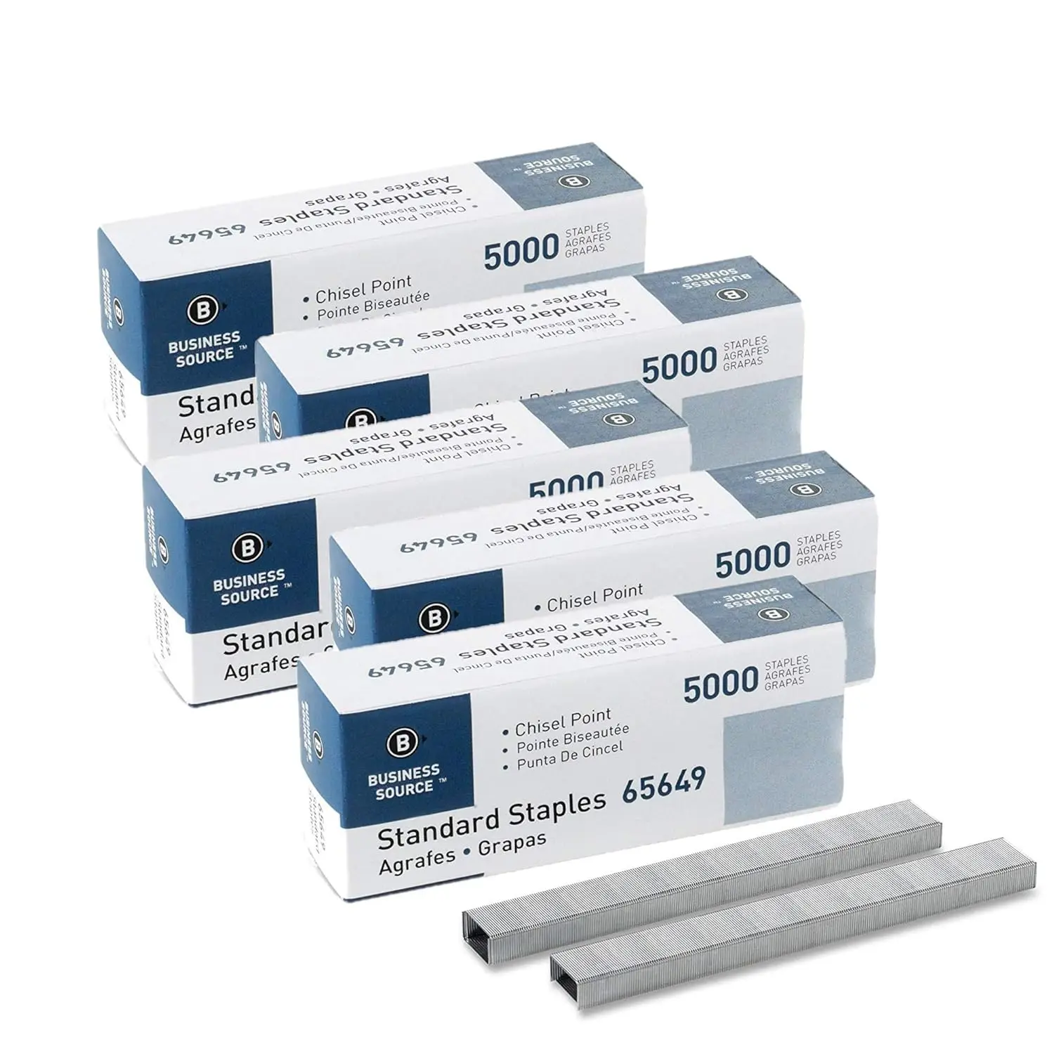 Business Source Chisel Point Standard Staples - Box of 5000 (65649) - 5 Pack
Business Source Chisel Point Standard Staples - Box of 5000 (65649) - 5 Pack