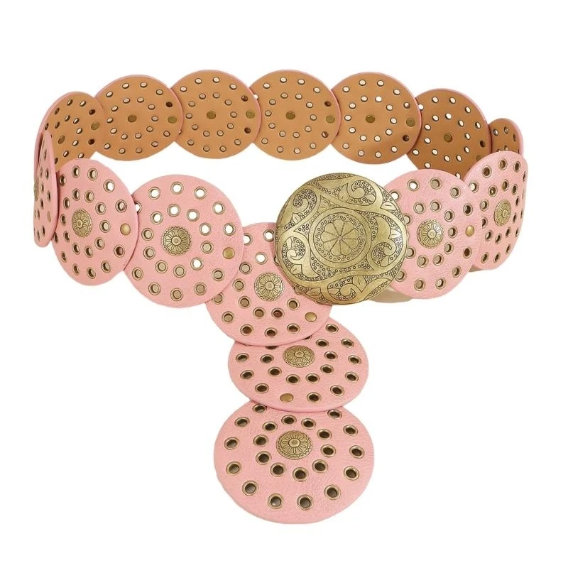 Stylish Women's Vintage Belt Wide Waist Band Sash Feature Rivet Decorations
Stylish Women's Vintage Belt Wide Waist Band Sash Feature Rivet Decorations