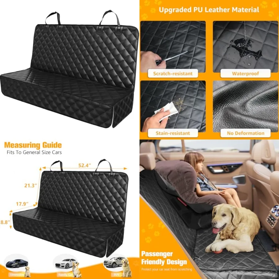 Waterproof Scratchproof Pet Bench Seat Covers for Cars, SUVs, Nonslip Durable Back Seat Cover for Dogs, Washable Backseat Prote
Waterproof Scratchproof Pet Bench Seat Covers for Cars, SUVs, Nonslip Durable Back Seat Cover for Dogs, Washable Backseat Prote